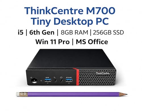 Image of ThinkCentre M700 Tiny Desktop PC | i5 | 6th Gen | 8GB RAM | 256GB SSD | Win 11 Pro | MS Office | with 5g 2.4Ghz /5Ghz WiFi Dongle