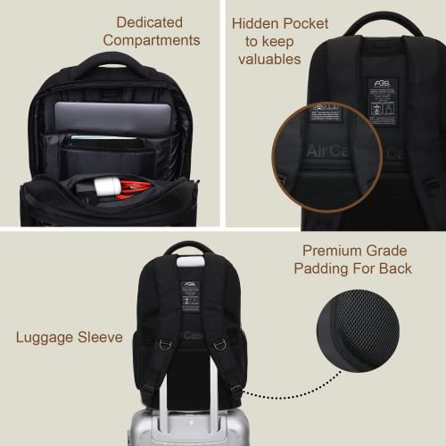 Image of AirCase Anti-Gravity Backpack for Men & Women, Weight Reducing 15.6 inch Laptop Bag for Travel & Office, Ergonomic Technology for Posture & Muscle Support,Patent Protected,In-built Shock Absorber,Black