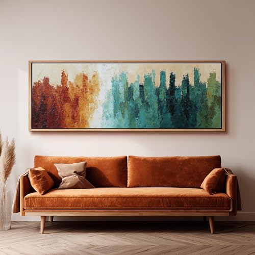 Tableau dégradé abstrait voyage sensoriel orange turquoise pour la maison