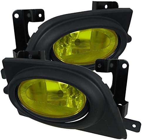 Carpartsinnovate Fits 06-08 Honda Civic 4Dr Front Bumper Yellow Lens Fog Lights Kit+Switch
