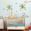 Watercolor Jungle Animal Wall Decals - Peel And Stick Vinyl Stickers For Nursery, Kids Room, Classroom (Set With Tiger, Elephant, Zebra, 44.88 X 22.98 Inch) - View #4
