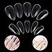 Produktbild Falsche Nägel - Nail Art Tips Nagelkunst Full Cover Oval Falsche Künstliche Nägel mit 3 Farben 500St(Transparent)