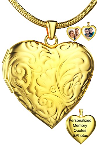 Fanery Sue Personalized Heart Locket Necklace For Women That Holds Pictures Customizable Memory Photo Lockets Custom Any Photo Text&Symbols #TOP8