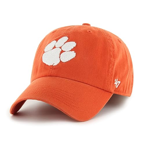 47 Clemson Tigers Orange Clean Up Adjustable Cap - NCAA Relaxed Fit Baseball Dad Hat