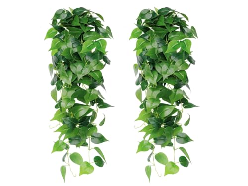 Kellegour 2 Piezas Plantas Artificiales Colgantes 100cm,Plantas Colgantes Hiedra Verde Artificial,Plantas Colgantes Artificiales,Planta Artificial Colgante de Helecho,para Balcón,Jardín,Sala de Estar