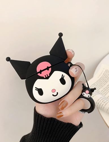 Image of Silicone Case Compatible for Apple Airpods 4 (2024) Cute Design for AirPods 4 with Active Noise Cancellation (ANC) with Keychain Hook Shockproof Protective Case (Kurami)
