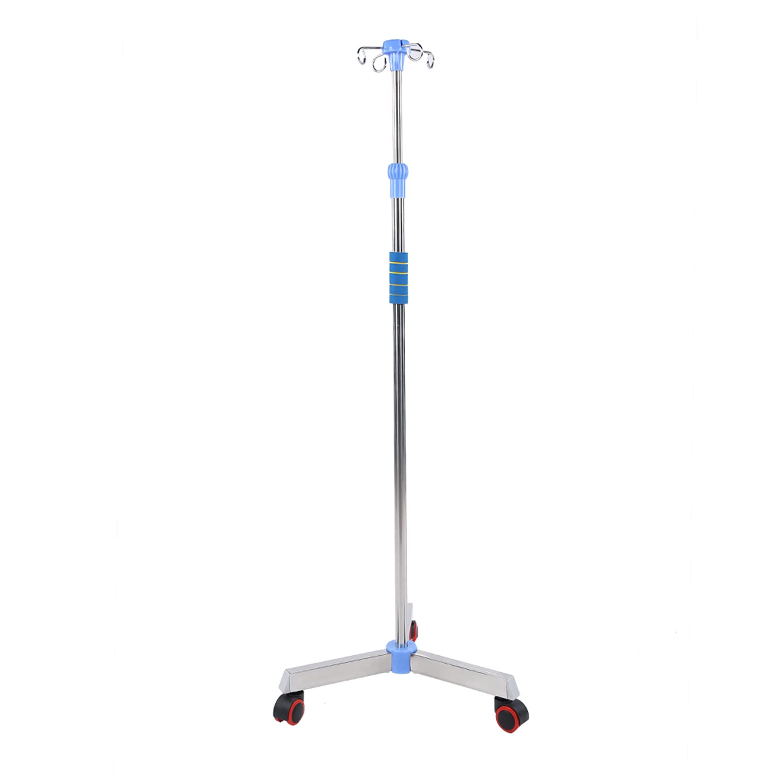 Medical Pole Soporte De Infusión Domiciliario Soporte De Poste Plegable Portátil, Soporte De Infusión Ajustable De Acero Inoxidable 4 Ganchos Y Ruedas Clínica Doméstica Soporte De Exhibición