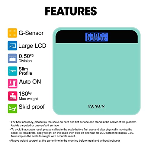 Image of Venus (Made in India) Electronic Digital Personal Bathroom Weight Machine for Body Weight upto 180 kg Weighing Scale with 24 Months Warranty