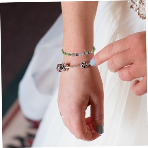 Pulseras de la amistad anti tirones pack ajustable con letras oscuras para evitar pérdidas en niñas 4