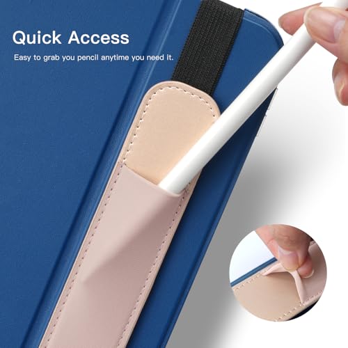 Image of MoKo Pencil Case Holder Fit The Apple Pencil (Pro and USB-C and 1st and 2nd Gen), Detachable Elastic Pocket for Stylus Pen with Elastic Band Attached to iPad Case, Rose Gold