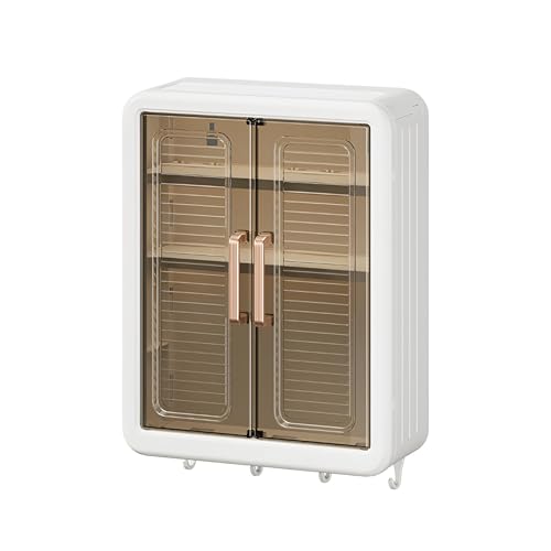 Image of HomeEssentials Plastic Self-Adhesive No-Drill Bathroom Shelf & Storage Cabinet - Wall Organiser for Bathroom Essentials, Makeup, Skincare (3 Layer)