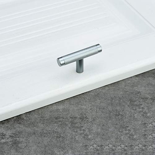 Manijas en Forma de T en Aleación de Aluminio Tirador de Cajones Puertas de Gabinete Tire Sólido Tirador para Muebles para Baño o Cocina Pomos de Armario (Solo Agujero,Gris)