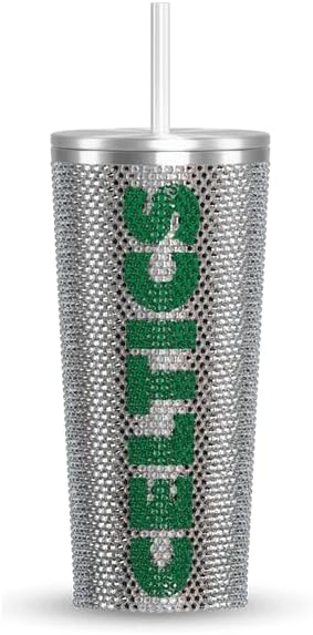 Hydrapeak x NBA Officially Licensed Boston Celtics Championship Edition 25 oz Rhinestone Bling Tumbler with Straw Lid, Limited Edition Collectors Box
