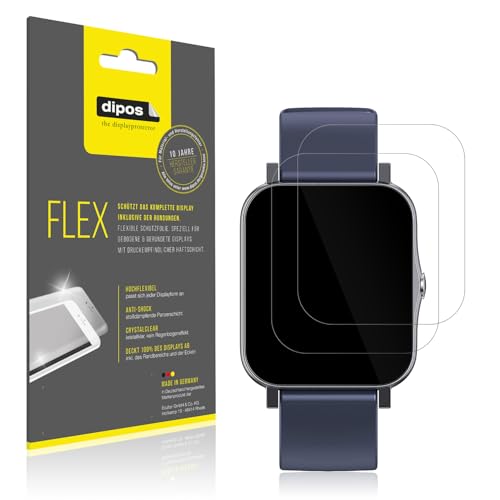 dipos I 2x Screen Protector compatible with Qnix Smartwatch I 3D Full Cover Protective Film