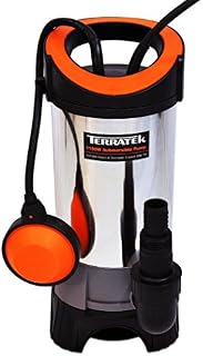 Terratek 1100W Stainless Steel Submersible Water Pump, Suitable for Pumping Dirty Water, Great for Swimming Pools, Flooded Cellars, Large Ponds & More