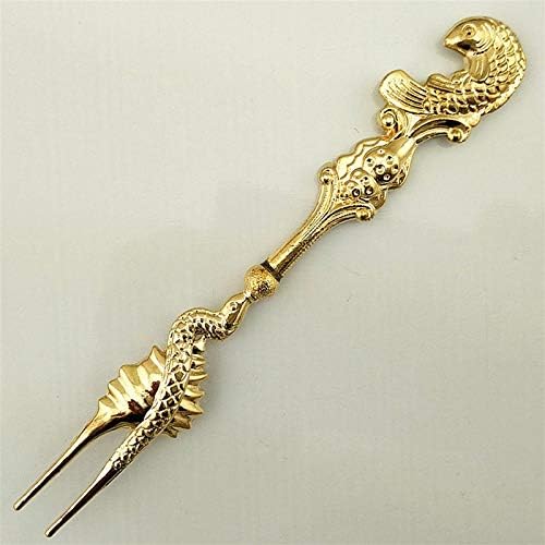 Forks Fruit Fork Bronze Carved Cake Dessert Fork Family Or Party (Color : H) (F)