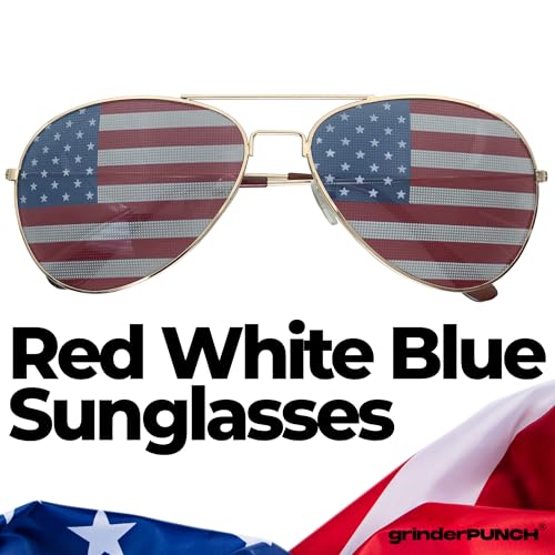 grinderPUNCH-3-Pack-Bulk-USA-America-Glasses-American-Flag-Aviator-Sunglasses-Assorted-Colors