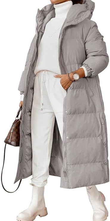 Godoboo Damen Wintermantel Parka Mantel Damen Wintermantel Steppmantel Oversized Damen Mantel Warmer Winter Steppmantel Lang Übergangsjacke Winterjacke