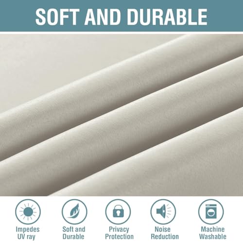 Image of H.VERSAILTEX Light Blocking Curtain for Living Room Thermal Insulated Window Treatment Panel /Drape for Dining Room, Elegant Soft Curtain for Bedroom Grommet Top One Panel (Ivory - 52x102 Inches)