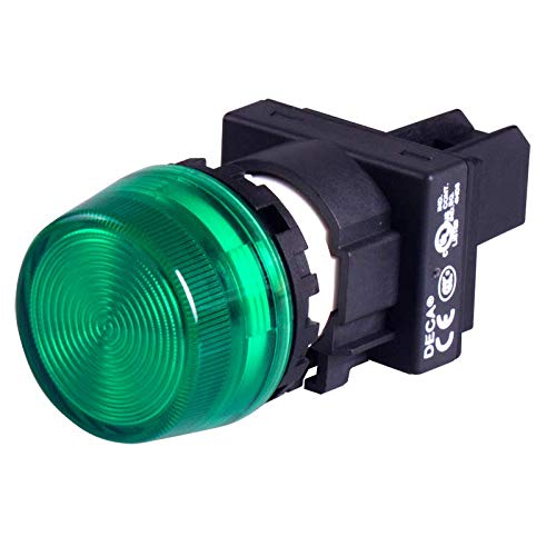 A20P-2TEQM3G, 22mm LED Pilot lamp, Extended Type, 220V AC/DC, Green Lens