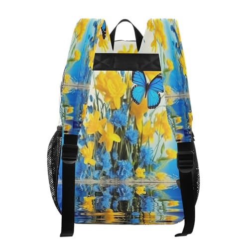 Blue Beautiful Butterflies Clear Backpack - Stadium Approved Large 15.7-inch Waterproof Transparent Bag for Sports, Concerts, Work, Travel#1333