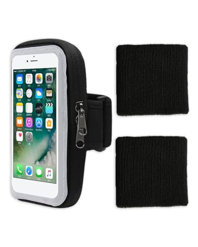 KGDUYC 1 pcs Bracciale Sportivo Universale, con 2 bracciali sportivi,Running Armband Bracciale Smartphone da Corsa Compatibile con Telefono fino a 6,5 Pollici per Jogging,Palestra,Ciclismo