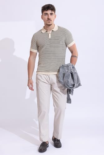 Image of Armisto Men's 100% Cotton Fancy Party Polo T-Shirt /Neutral Colour