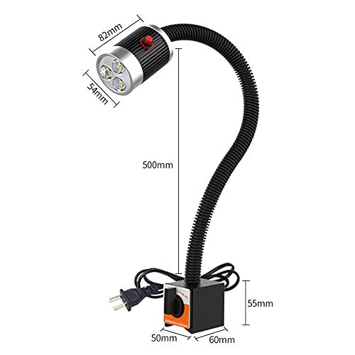 CNC LED Werklamp Met Magneetvoet – 220V, 5W, 500 Lumen, Flexibele Zwanenhals 50 Cm, Waterdicht – Voor Draai-, Frees- En Naaimachines 5 miniatura