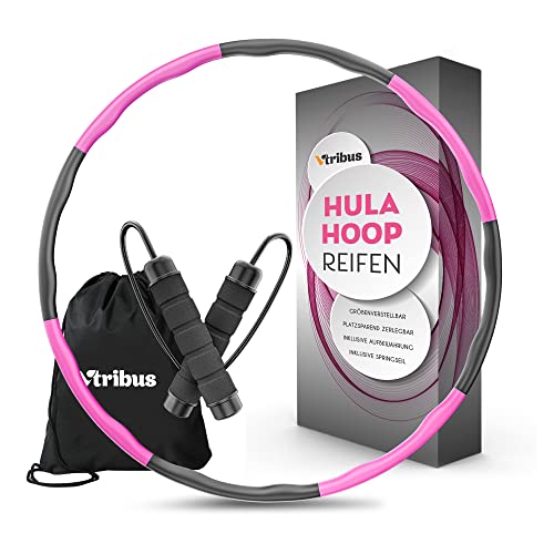 VTRIBUS Hula Hoop Reifen Erwachsene - Steckbarer Fitnessreifen 0.75-1kg Mit Springseil