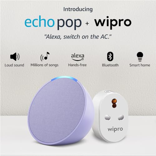 Image of Echo Pop (Purple) Smart Home combo with Wipro 16A Smart Plug