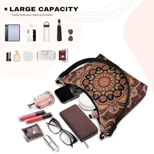 Image of Handbag for Women Leather Underam Shoulder Bag with Zipper Fashion Work Purse Waterproof Travel Wallet