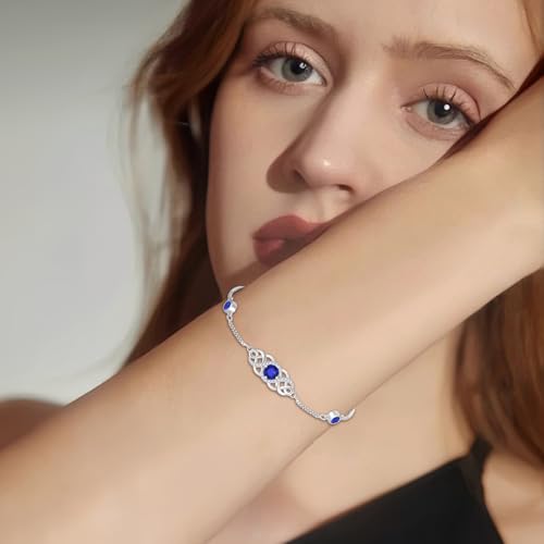 Infinity Celtic Knot Bracelet 925 Sterling Silver Birthstone Bracelet Irish Jewelry for Women2