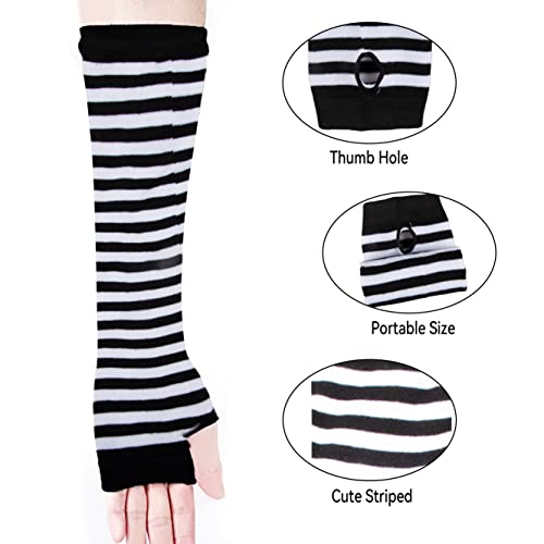 Image of Over Knee Rainbow Thigh High Socks Cosplay Accessories for Women Fashion Wild Long Striped Leg warmers