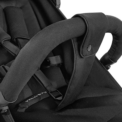 Passeggino compatto – fino a 25 kg, reclinabile, pieghevole con portabicchieri, copertura antipioggia, cappuccio parasole (UPF 50+) e cestino da corsa