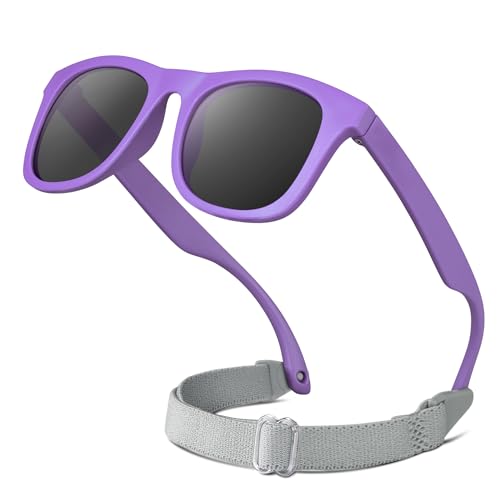 Image of RIVBOS Baby Sunglasses Boys&Girls with Strap UV400 Polarized Flexible for Toddler,Infant and Newborn(0-24month) RBK0231