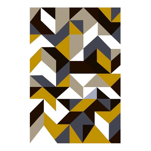 Tapis géométrique moderne jaune 180x250cm de salon doux et durable - 3