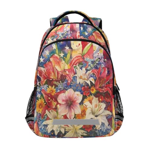 Sac à livres America in Bloom, sac d'école ergonomique pour soulager le dos des enfants