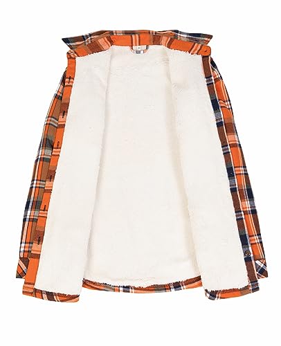 ThCreasa Womens Sherpa Lined Flannel Jacket with Hand Pockets, Plaid Button Down Fuzzy Shirt Jackets2