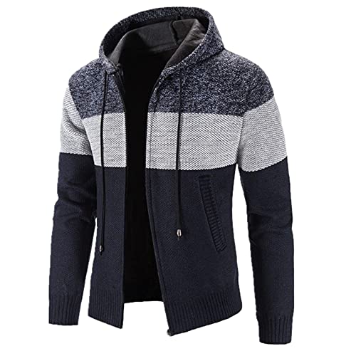 Casacos de inverno com capuz masculino casual bons masculinos slim suéteres masculinos, Preto, XX-La