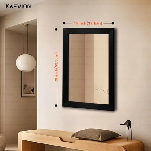 Image of Wall Hanging 1.75 ft Black Water Proof PVC Framed Mirror |Wall Mirror for Bedroom or Bathroom |Home Decor Wall Mounted for Bedroom Living-Room| washroom Mirror for Wall