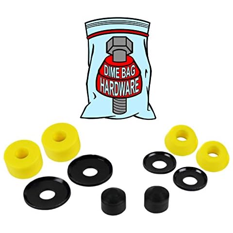 Dime Bag Hardware Skateboard Truck Rebuild Kit Bushings Washers Pivot Cups for 2 Trucks (94A Yellow) Cover