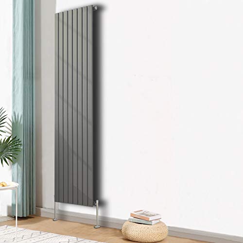 Blümme Vertical Single Flat Panel Designer Radiator Bathroom Heater Central Heating Radiators 1800 x 544mm Anthracite