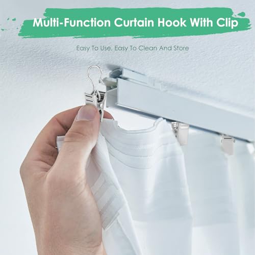 150 Stück Gardinen Clips, Vorhang Clips mit Haken, Edelstahl Kleine Gardinen Klammern, Duschvorhanghaken Clips, Multifunktionale Vorhang Klammern für Schlafzimmer Badezimmer Heimdekoration