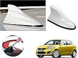 Auto Pearl Shark Fin Antenna Universal Replacement Car Antenna Roof Aerial ABS Material Waterproof Rubber Ring AM FM Radio Signal Compatiable with - Swift Type -4 - (Color White)