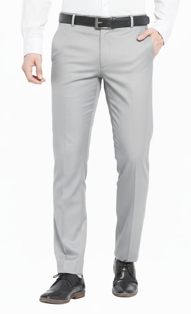 villain Men's Formal Dress Pants, Olive Green, Classic Fit, Business Casual Trousers with Belt Loops-picture-20