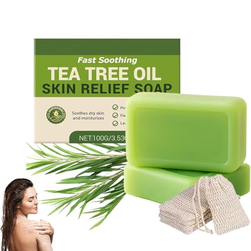 Anti Fungal Soap Tea Tree Soap Bar Antifungal with Pure Tea Tree Oil Refreshing Cleansing Bar for Face & Body Ideal for Active Lifestyles (1 Pack)