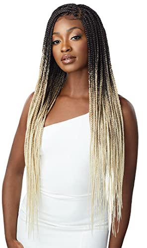 Outre 13X4 Lace Frontal Wig Pre Braided Knotless Box Braids Hd Transparent Knotless Square Part Braids (1B) #TOP4