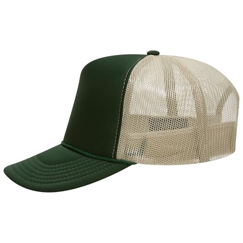 Image of OTTO Polyester Foam Front 5 Panel High Crown Mesh Back Trucker Hats in 97, Bulk, Wholesale