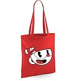 Dimensiones: 38 x 42 cm El Desván Nerd Cabeza Taza - Bolso tote de tela - Bolso de tela tote bag (Rojo)
