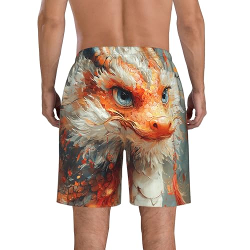 Men's Swim Trunks Beach Board Shorts Swimwear Bathing Suits - Golden Chinese Dragon Funny3